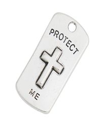 Fashion Dog Tag Charms Protect Me Alloy Charms Be Still And Know That I Am God Message Charms 50pcs/lot AAC12753933125