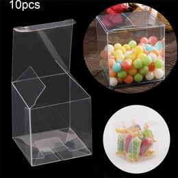 3Pcs Gift Wrap Transparent Plastic Candy Boxes Square Gift Bag Wedding Favours Present Pocket Cookie Pouch Chocolate Box