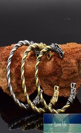 Bangle Crow Nordic Viking Men039s Double Dragon Domineering Fashion Wolf Head Vintage Bracelet4149521