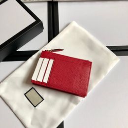 Top quality wallet pouch women real Leather square luxurys key holder purse card holders mens with box 255P