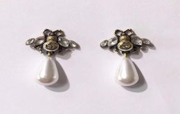 fashion brand Jewellery pearl wing bee stud earrings pearl stud earrings brass vintage high quality designer earrings 2020 designer 4047187