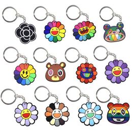sun flowers colorfuls keychains bag pendant cute cartoon key decoration DIY accessories party gift