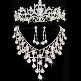 Tiaras gold Tiaras Crowns Wedding Hair Jewelry neceklace earring Cheap Wholesale Fashion Girls Evening Prom Party Dresses Accessories 2745