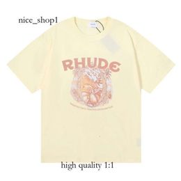 Rhude Shirt Ins Hot 23ss Men T Shirts Luxury Rhude Mens T Shirt Skateboard Mens Designer T-shirt Women Men Casual T-shirt Good Mens Tshirt US SIZE Rhude 8912