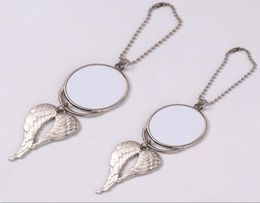 Pendant Sublimation Air Fresheners White Blank DIY Customised Gifts Three Styles Car Pendants Metal Angel Wings Ornaments A027071466