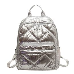 Padded Down Backpack Lightweight Shoulder Bag Luxury Women's Backpack Teenagers Student Schoolbag Designer Girl Travel Daypack