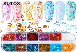 Fashion Flame Design Color Holographic Nail Glitter Supplies Round Circle Nail Art Decorations Sequins Manicure Nails Accessories6079589