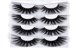 NEW 4 pairs 3D Mink Lashes 25mm Natural False Eyelashes Dramatic Volume Fake Lashes Makeup Eyelash Extension Silk Eyelashes MDR067178053