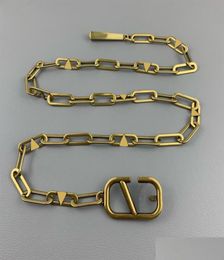 Belts Womens Designers Chains Fashion Luxury Designer Link Belt For Women Letter V Buckle Waist Chain Vintage Gold Waistband Bronz7554184