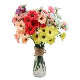 Decorative Flowers 10pcs Artificial Sunflower DIY Bouquet Material Package Mother's Day Gift Home Flower Arrangement Table Decoration