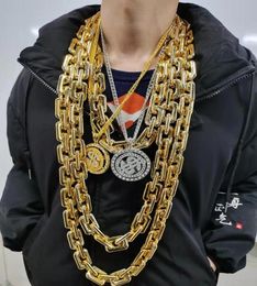 Chains Fashion Acrylic Large Thick Necklace Men Hip Hop Gold Chain Christmas Gift Bar Rock Rotation Eliminate Emo Jewellery Accessor7995971