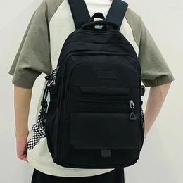 Backpack Black Women's Nylon For Teenagers Preppy Style School Bag Student Large Capacity Travel Rucksack 2024 Lady Bagpack
