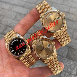 12 styles Master luxury mens watches 40mm DD 228238 228239 228235 all gold president bracelet fluted bezel mechanical automatic movemen 230j