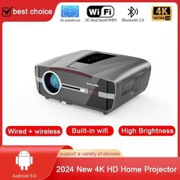 Projectors Intelligent Ultra HD 4K Projector 5G WIFI Portable Home Theater Mobile Same Screen Projector LED Home Video Projector and Speaker J240509