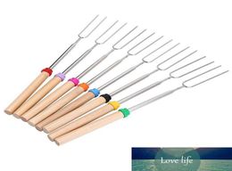 Camping Campfire corn Dog Telescoping Barbecue Roasting Fork Sticks Skewers BBQ forks random Colour SN11667769863