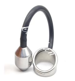 Stainless Steel Penis Ring Cock Ring Device Delay Ejaculation Metal Cockring with Anal Beads Plug Sex Toys For Men7349079