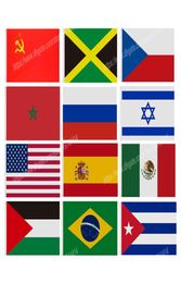 USSR Morocco Spain Czech Russia USA Palestine Brazil Flags National Polyester Banner 90150cm 3 x 5ft Flag All Over The World can 5023141