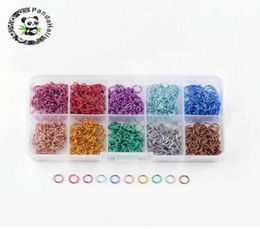 Aluminum Open Jump Rings, Mixed Color, 6x0.8mm; about 1000pcs/box6371454