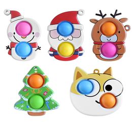 Halloween Supplies Christmas Keychain Finger Toy Party Sensory Push Bubble Toys Bag Hanging Pendant Keychains Festive Gift for Children9189399