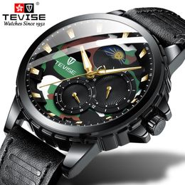 TEVISE Casual Men Automatic Mechanical Watch Fashion Man Waterproof Sport Military Clock Relogio Masculino 250Y