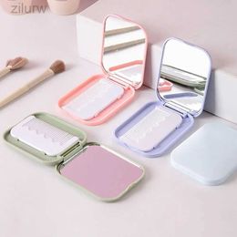 Compact Mirrors Mini Mirror Comb Set Solid Color Fashion Portable Folding Makeup Mirror Girl Gift Makeup Tool with Comb Makeup Mirror Travel d240510