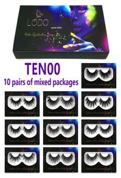 3D False Eyelashes Natural Long Thick Big Lashes MultiStyle with Packaging Boxes 10 Pairs of Mixed Styles LODO8080136