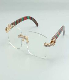 2021 designers frame endlesses diamonds glasses 3524012 for men women natural peacock wooden glasses size 5518135mm2170876