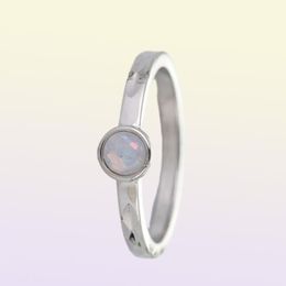 Dainty Round Fire Opal Rings for Women Girls Gift Simple Silver Colour Thin Mini Ring Fashion Rings Anillos Party Jewellery L5X7333125133