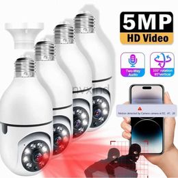 IP Cameras 5MP E27 bulb monitoring 4X digital zoom camera indoor WiFi baby monitor camera outdoor color night vision CCTV wireless camera d240510