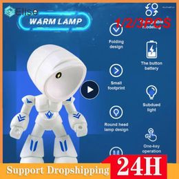 Table Lamps 1/2/3PCS Mini Cute Cartoon Pet Lamp Folding Dimmiable Adjustable Angle Battery Powered LED Night Light Eye Protection