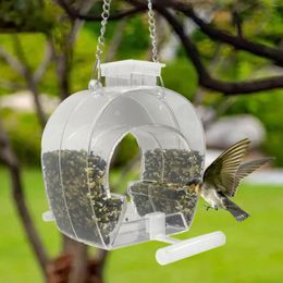 Other Bird Supplies Clear Acrylic Window Feeders Wild For Outdoor Hanging Garden Yard With Hangable Chain