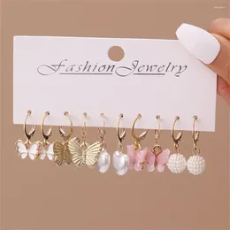 Dangle Earrings 5 Pairs Of Combination Ladies' Ornaments Accessories Golden Stylish High-End Elegant And Simple.