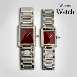 fashion watches luxury designer watches Tank Watch 25 or 27MM Folding buckle Stainless Steel Casual Silver watchstrap gold watch woman high quality Clasic watches