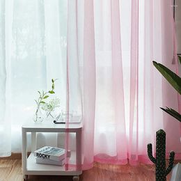 Curtain Tulle Mesh Sheer Shutter Pink Blackout Princess Curtains For Girls Kids Clear Romantic Screen Wedding Drape
