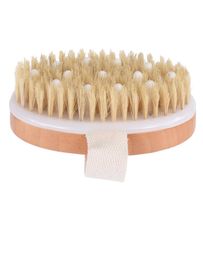 Dry Brushing Body Brush Exfoliating Dry Skin Spa Massage Scrub Brush with Natural Boar Bristles and Soft Beads5498523