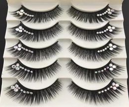 5 Pairs Latin Makeup False Eye Lashes Extension Party Cosplay Halloween Long Thick Natural Eyelash Color Glitter Shimmery Dance Ey9234382