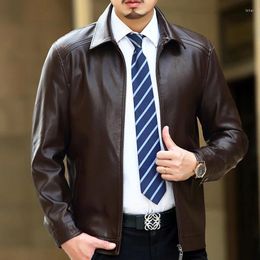 Men's Suits Quality Autumn Men Natural Sheepskin Leather Jacket Winter Brand Genuine Jackets Thickening Lapel Coat