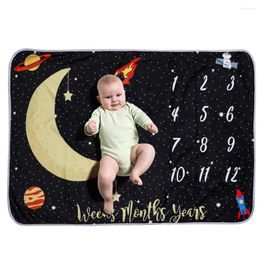 Blankets 102X70cm Born Baby Monthly Growth Milestone Blanket Pography Po Picture Props Background Flannel Night Sky Moon Stars