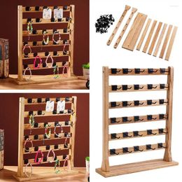 Jewellery Pouches Wooden Earrings Display Stand With Hooks Multipurpose For Dresser Bedroom Necklace Hanging Storage Organise L1W8