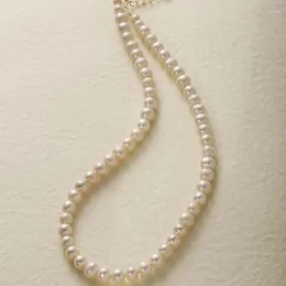 Pendants Natural Pearl Necklace Niche Jewellery Design Vintage Temperament Neck Chain Versatile Trendy High-Grade Sense