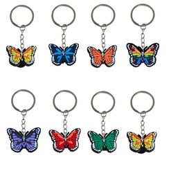 Keychains Lanyards Butterfly Keychain Key Ring For Boys Keyring School Bags Backpack Goodie Bag Stuffers Supplies Suitable Schoolbag B Otlwp