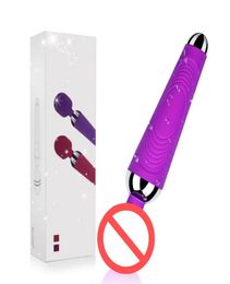 YUECHAO USB Rechargeable 15 Speed AV Magic Wand Vibrator Massager G Spot Oral Clit Vibrators for Women Adult Sex Products Toys8980147