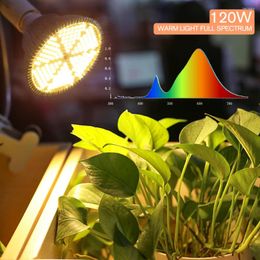 Grow Lights 120W LED Light Bulb E27 Sunlike Full Spectrum Plant 180 LEDs Lamp For Indoor Plants Vegetables Seedlings