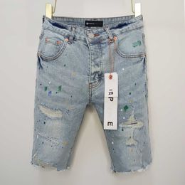 Purple jeans shorts Designer Mens Jeans Shorts Hip Hop Casual short Knee lenght jean clothing man summer wear shorts high street denim jeans 279