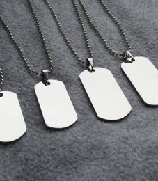 100setslot Stainless Steel Army Dog Tags Military Blank ID Tags with 24inch bead chains together1048701