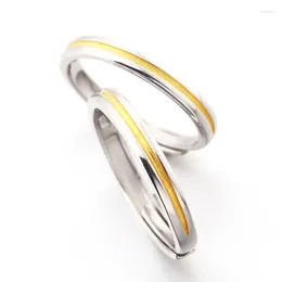Cluster Rings Fashion Trend S925 Silver Inlaid 5A Zircon Ladies Personality One Metre Sunshine Couple Ring Niche Design Simple