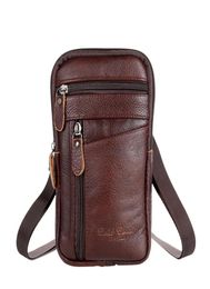 Men Genuine Leather Waist Packs Phone Pouch Bags Waist Pack Male Small Chest Shoulder Belt Bag 2022 Designer Crossbody Bumbag8422529