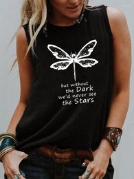 Women's Tanks But Without The Dark We'd Never See Stars Tank Top Inspirational Shirt Summer Sleevele Tee Women Trendy Casual Vintage
