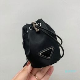 2022 girl Mini wallets Earphone bags Luxury Silver hardware chain Nylon Canvas Pouch Women Coin Purses Fashion Black Key bag 262k