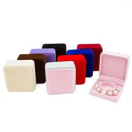 Jewellery Pouches Creative Fresh Necklace Travel Solid Colour Small Velvet Box Display Packing Bracelet Holder Case Gift